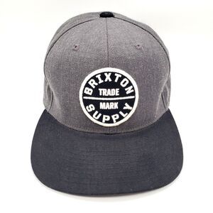 BRIXTON Supply Oath III Snapback Hat Grey & Black Adjustable Wool Cap